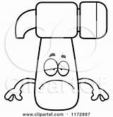 Hammer Mascot Depressed Clipart Cartoon Thoman Cory Outlined Coloring Vector Sick 2021 sketch template