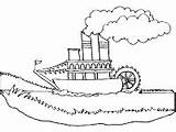 Steamboat Coloring Transportation Water Pages Riverboat sketch template