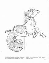Coloring Pages Hippocampus Horse Book Carousel Handcolored Parchment Imitation Pencil Finished A4 Version Paper sketch template
