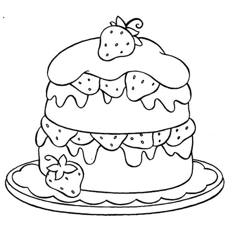 strawberry cake coloring pages  place  color