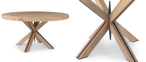 tapered legs   circular  wood table