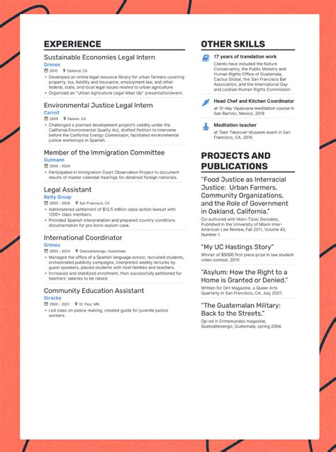 list publications   resume  guide  researchers enhancv