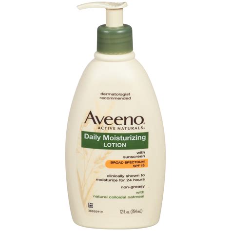 aveeno active naturals lotion daily moisturizing  sunscreen  fl oz  ml