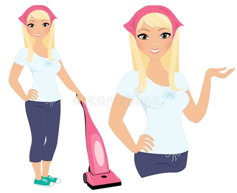 cleaning lady blonde stock illustrations 34 cleaning
