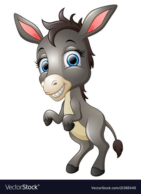 cute donkey cartoon royalty  vector image vectorstock happy