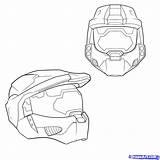 Halo Helmet Drawing Draw Coloring Pages Chief Master Characters Drawings Game Step Easy Tattoo Dragoart Clipart Casco Helmets Spartan Armor sketch template