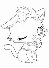 Coloring Pages Cat Anime Girl Cute Girls Cats Manga Library Clipart Colouring sketch template