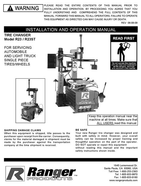ranger products  installation  operation manual   manualslib