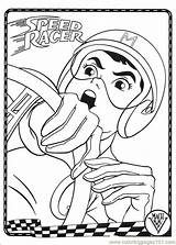 Racer Speed Coloring Pages Color Printable Cartoons sketch template