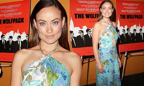olivia wilde wears halterneck gown at nyc premiere of the wolfpack