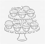 Coloring Cupcake Pages Tower Adults Cupcakes Pngkey Transparent sketch template
