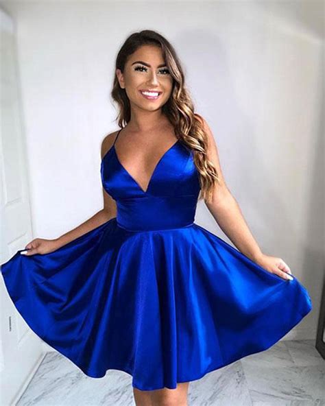 Royal Blue Short Homecoming Dresses 2019 With Straps Short