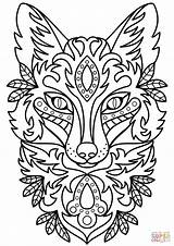 Coloring Zentangle Fox Head Pages Printable Public Puzzle Drawing Domain Categories sketch template
