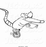 Unicycle Cartoon Riding Coloring Rat Vector Computer Using Tablet Outline Getcolorings sketch template