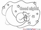 Moon Night Good Colouring Pictute Coloring Sheet Title Cards sketch template