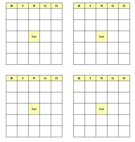 blank bingo sheet  printable bingo cards