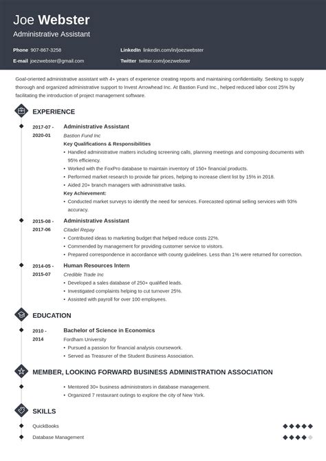 business administration resume samples  writing guide