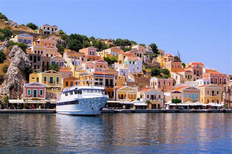 symi  perfectly painted image   scenic traditional village