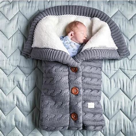 newborn baby sleepsacks sleeping bag blanket knit crochet swaddle stroller wrap