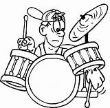 Coloring Pages Drummer Rock Drums Drum Roll Cartoon Printable Colouring Funny Music Related Kids Boy Spongebob People Popular Choose Board sketch template