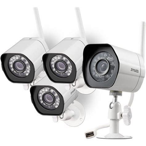 zmodo smart wireless security camera system  pack hd indooroutdoor wifi ip cameras