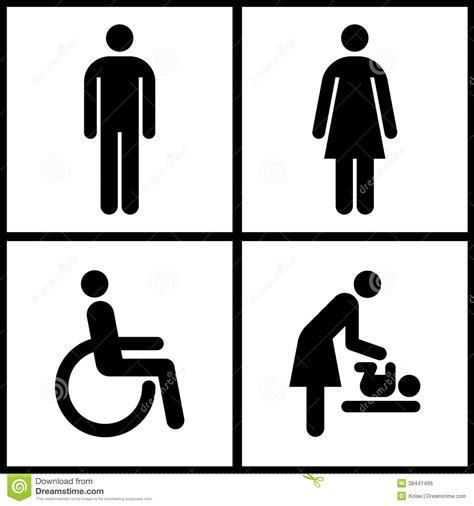 toilet sign restroom mother room and disabled sign stock vector