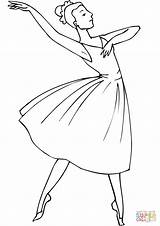 Coloring Ballerina Pages Ballet Paper Printable Drawing sketch template