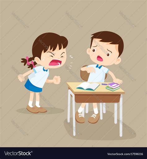 angry girl shouting at friend royalty free vector image