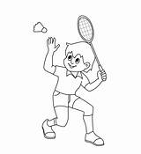 Badminton Badmintona Rozgrywka Kolorowanka Gra Tudodesenhos Radość Chłopca sketch template