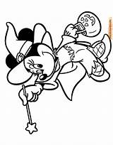 Mouse Halloween Coloring Minnie Witch Disney Pages Printable Color Print Disneyclips sketch template