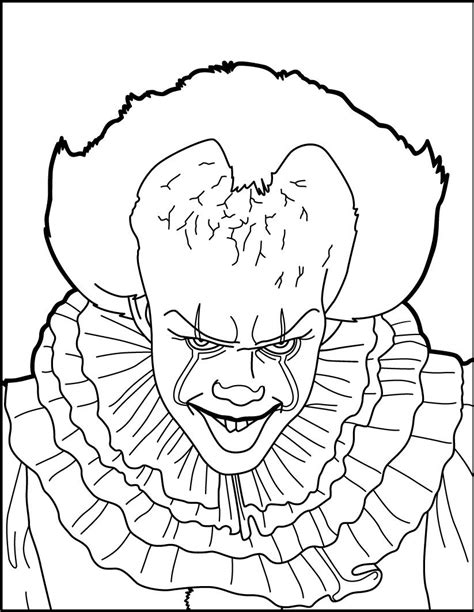 pennywise coloring pages ideas frightening  enjoyable fun