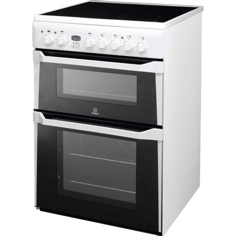 indesit idcws cm double oven electric cooker  ceramic hob