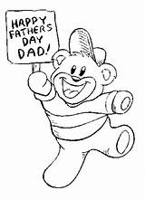 Fathers Coloring Pages Happy Dad Father Cards Printable Kids Color Bear Christian Cartoon Quotes Print Daddy Colouring Sheets Children Holiday sketch template