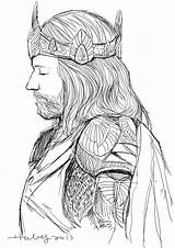 Hobbit Thranduil Aragorn King Ringe Lotr Herr Anelli Signore Tolkien Legolas Ausmalbilder Malen sketch template