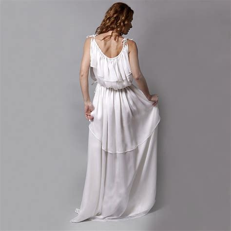 Silk Chiffon And Satin Frill Ancient Greek Dress Ancient Greek Dress