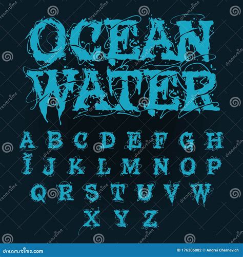 Water Font Vector Alphabet 156881611