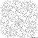 Fan Coloring Pages Transparent Adults Mandala Paste Eat Box April sketch template