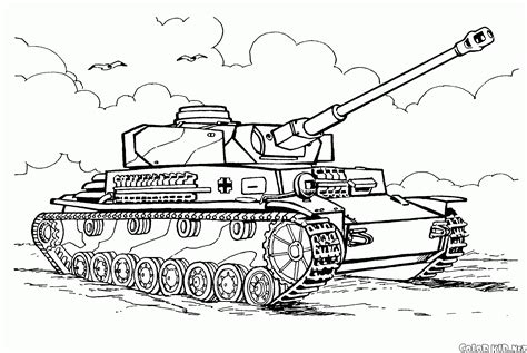 coloring page medium tank