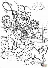 Coloring Cowgirl Pages Baby Popular sketch template