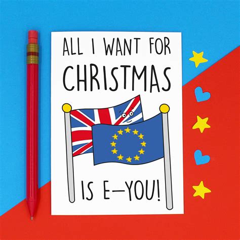 merry brexmas brexit christmas  card set etsy uk