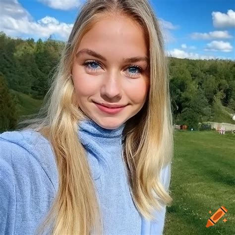 Portrait Of A Swedish Blonde Girl In Traditional Attire On Craiyon