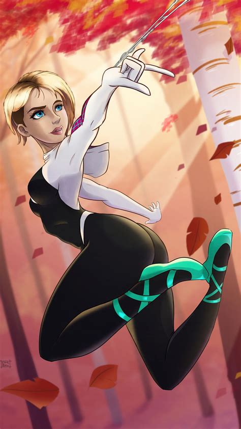 spider man into the spider verse review spider gwen art marvel