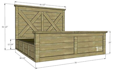 king  barn door farmhouse bed plans  tool belt bed