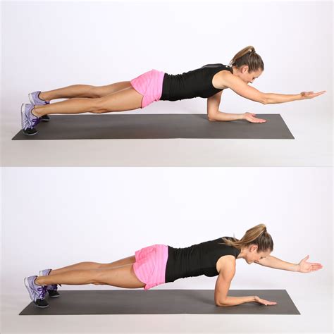 circuit two elbow plank with alternating arm reach workout for abs
