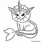 Coloring Vaporeon Pages Printable Print Color sketch template