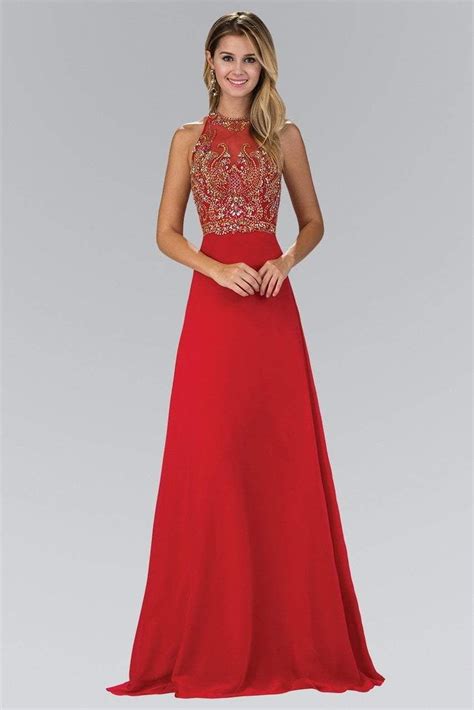 elizabeth  gl gilt beaded illusion   gown   gown red formal dresses beaded