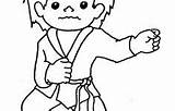 Karate Coloring Pages Kwon Do Printable Tai Tae Colouring Boy Medium sketch template