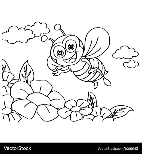 bee coloring pages royalty  vector image vectorstock