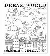 Coloring Dreamworld 55kb 500px sketch template