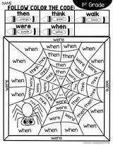 Words Coloring Sight Teachingsecondgrade sketch template